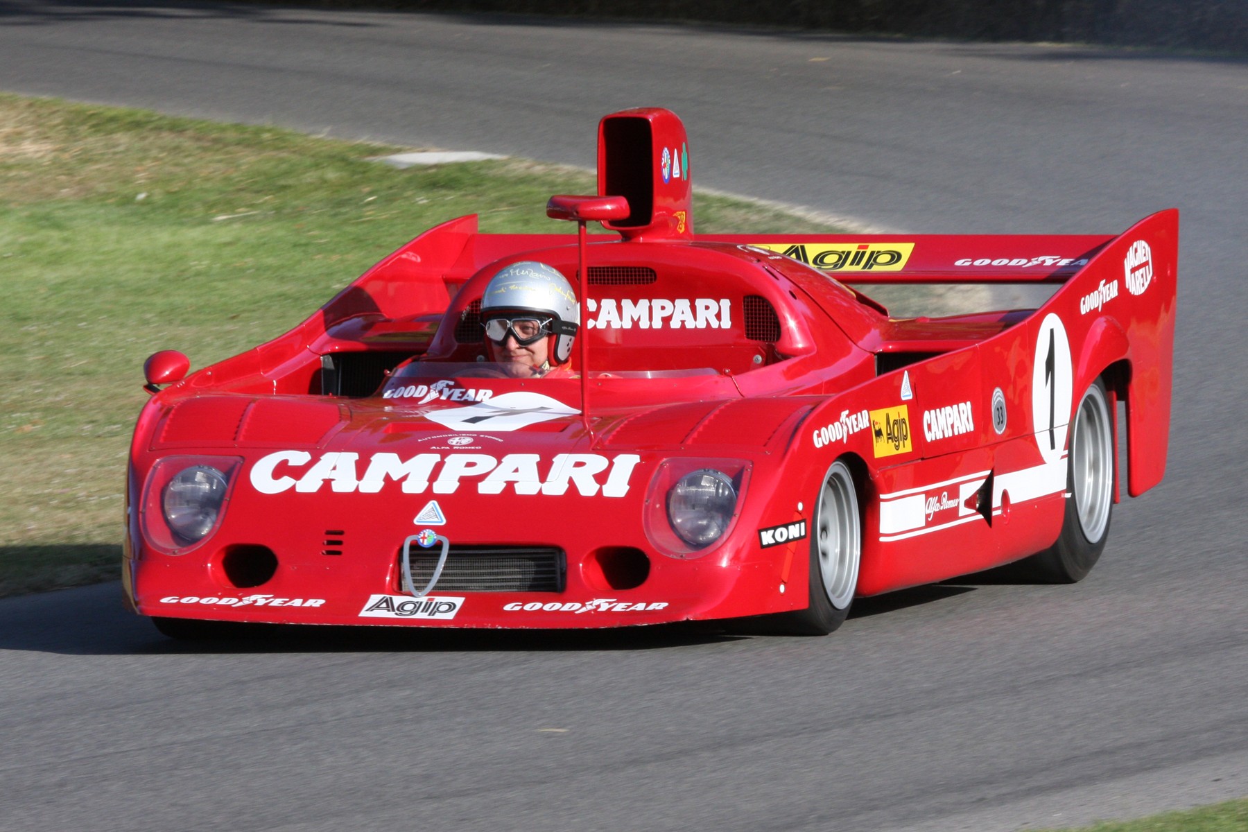 1975 Alfa Romeo Tipo 33 TT 12 at Goodwood in July 2009; later configuration illustrating the programme introduced in 1973.