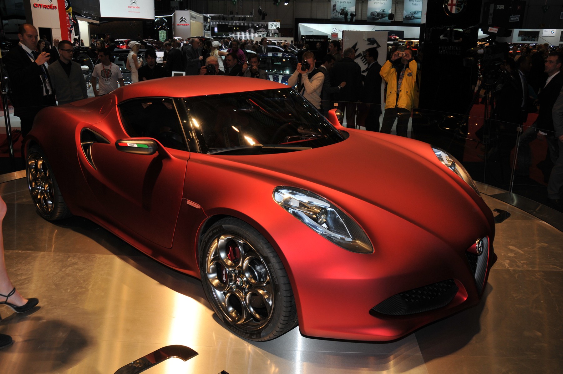 Alfa Romeo 4C Concept shown in the source photograph released in February 2011 for its Geneva introduction; concept specifications kept separate from the production 4C.