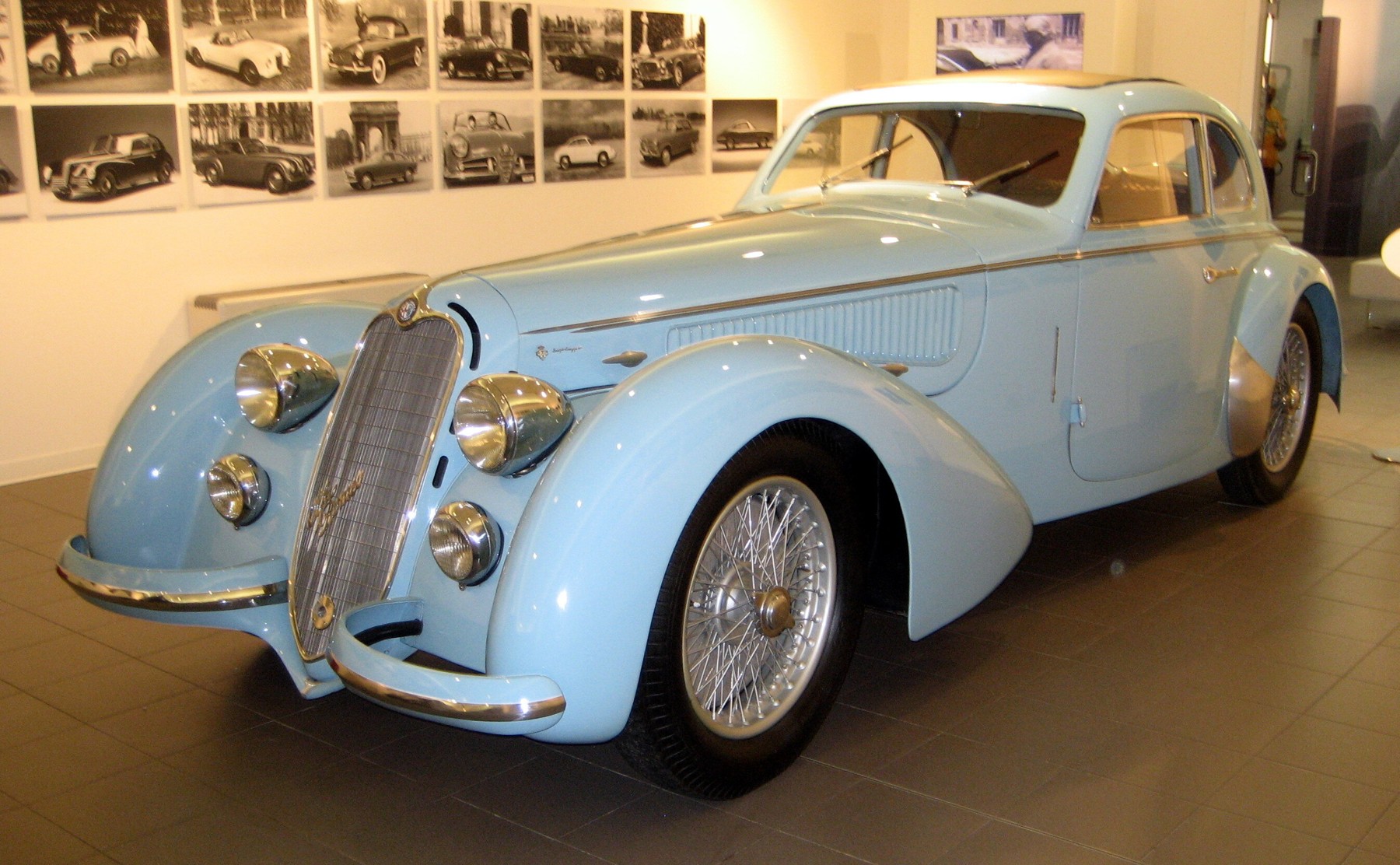 1938 Alfa Romeo 8C 2900B Lungo Touring berlinetta at Galleria Ferrari in Maranello in 2009; a later example of the model listed for 1937.
