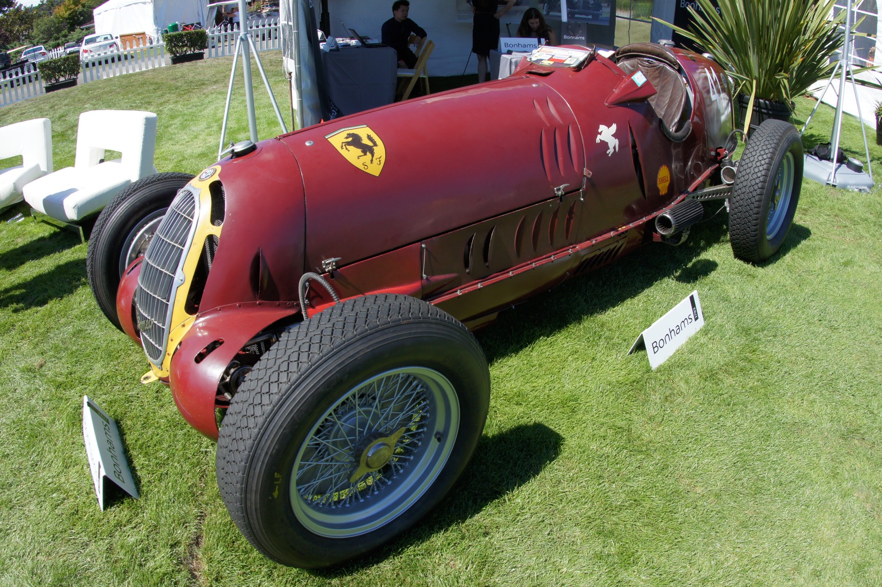 1935 Alfa Romeo 8C-35 photographed at The Quail in 2013; the photograph does not independently establish an individual race-result attribution.