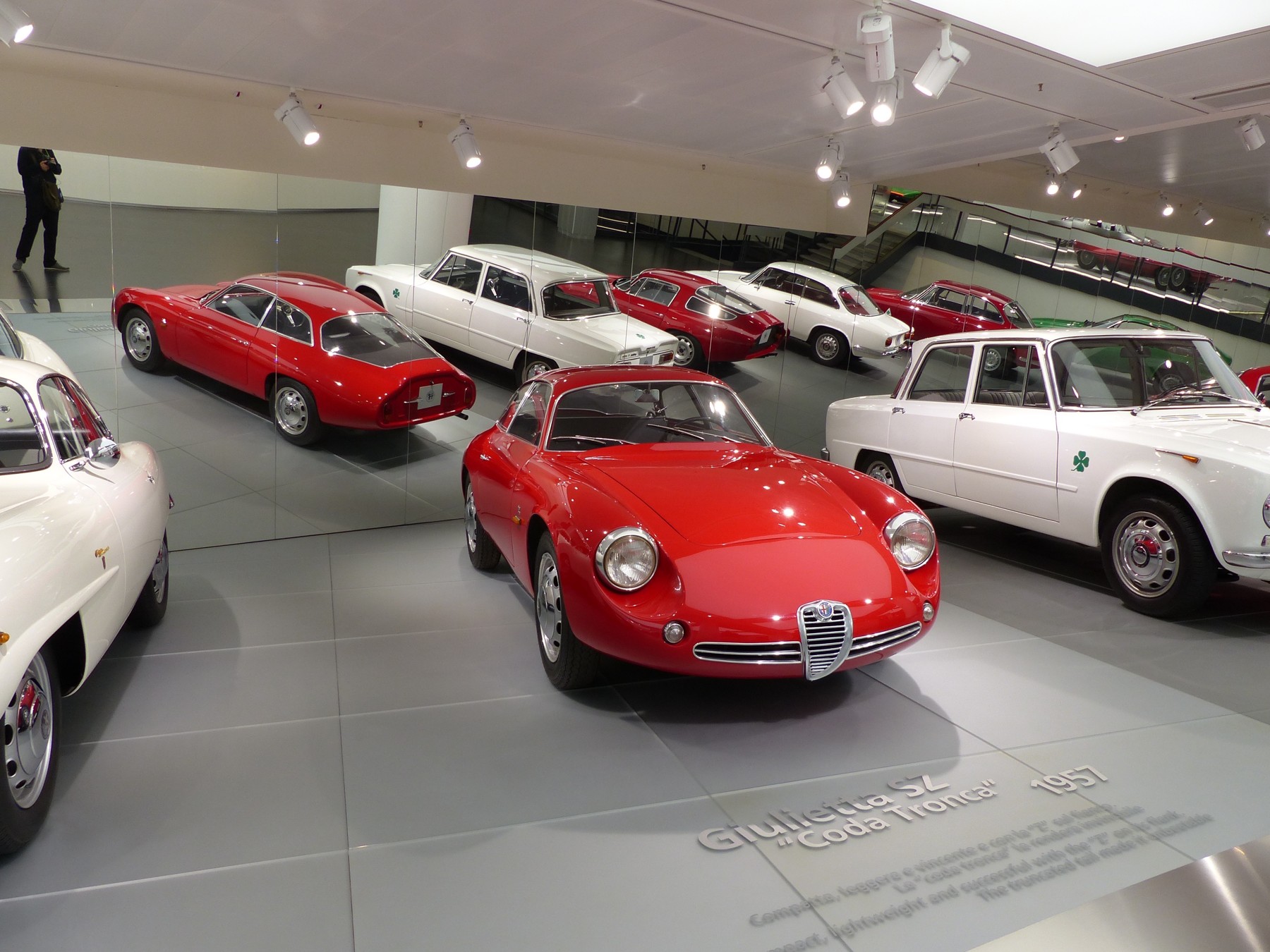 Alfa Romeo Giulietta SZ Coda Tronca at Museo Alfa Romeo, October 2015. The filename’s 1957 attribution is not adopted as the model introduction year.