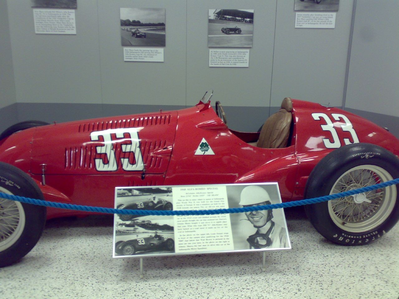 Johnny Mauro’s Alfa Romeo Tipo 308 at the Indianapolis Motor Speedway museum, photographed in 2007; this example has its own American racing history.